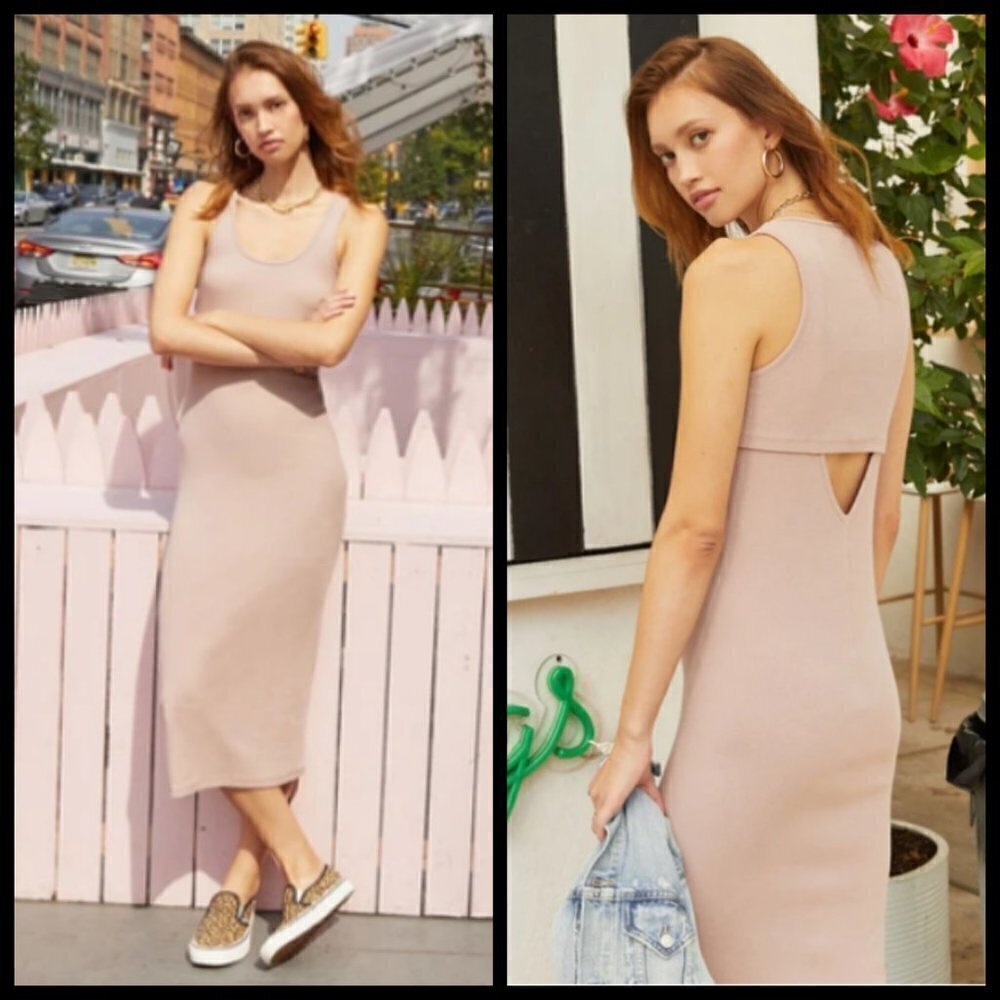💕HEARTLOOM💕 Briar Ribbed Midi Dress ~ Mauve